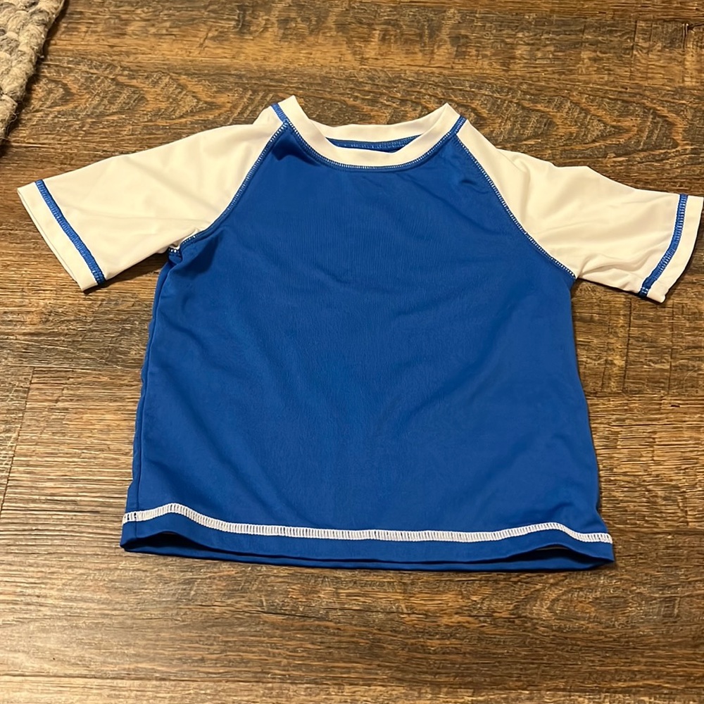 Wonder Nation 18m Rash Guard- Blue & White